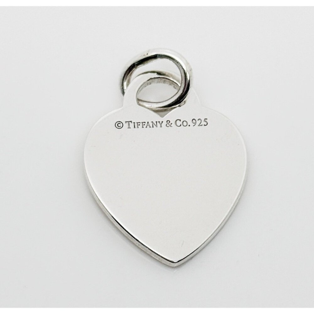 Tiffany & Co Sterling Silver Engravable Blank Heart Tag Charm or Pendant GENUINE